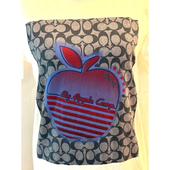 NWOT COACH 1941 "Big Apple Camp" Graphic T-Shirt Top Optic C LOGO Made PERU XS - Picture 1 of 6